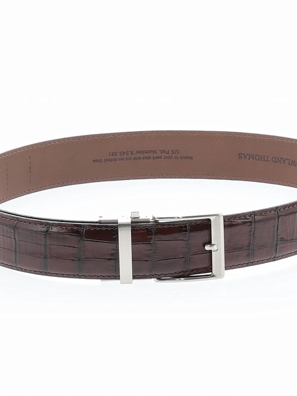 Rowland Thomas by Nexbelt Italian Calfskin Croc embossed Ratchet Belt Uncut NWOT